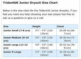 Trident Junior Drysuit Size S With Black Underfleece