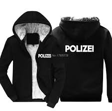 Us 25 32 29 Off Fashion Thicken Hoodie Polizei German Police Shirt Print Front Back Mens Sweatshirt Hip Hop Jacket Tops Harajuku Streetwear In