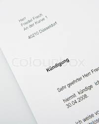 English speakers writing german letters with the first letter capitalized and the other way around too. Cancellation Letter In German Stock Image Colourbox