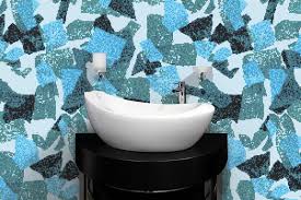 turquoise geometric shapes tile