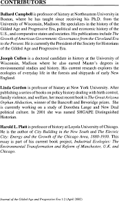 contributors the journal of the gilded age and progressive era copyright