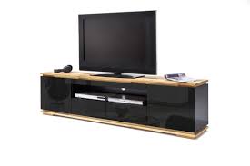 Large twin monitor riser stand for tv pc dvd dual double screen desk black. Chiaro Large Tv Stand In Natural Oak And Black Gloss Tv Stands 3556 Sena Home Furniture