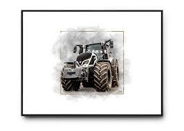 Tractor Set Of 3 Digital Prints Farm