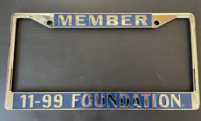 99 foundation license plate frame