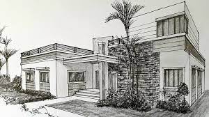 Modern House Architecture Drawing gambar png