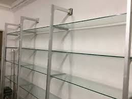 ikea glass shelving book display shelf