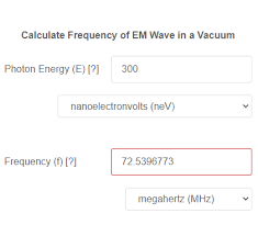 Photon Energy To Frequency Calculator