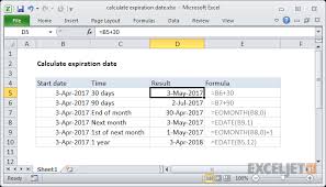 Excel Formula Calculate Expiration Date Exceljet