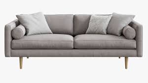 west elm monroe mid century sofa 3d