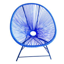 blue cane rattan reclining chair