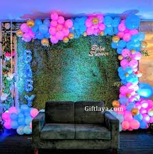 green backdrop decoration for baby