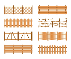 Premium Vector Set Wooden Fences