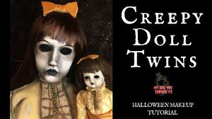 creepy doll twins halloween makeup