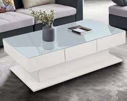 High Gloss Coffee Table Tempered Glass