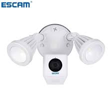 Escam Qf608 1080p Led Floodlight Wifi Ip Camera Pir Detection Alarm Hd Security Two Way Talk Remote S Iren Support Onvif Night V Surveillance Cameras Aliexpress