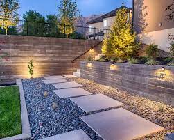 Walkway Of Pavers And Pebbles