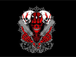 skull hand gun t shirt design png