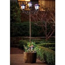 Triple Solar Lamp Post With Planter
