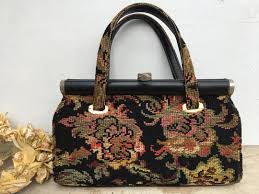 vine tapestry handbag carpet bag