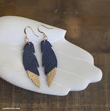 See more ideas about feather earrings, feather, earrings. Diy Leather Feather Earrings Lia Griffith