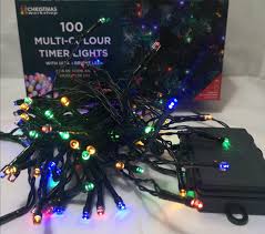 100 multi coloured timer led lights