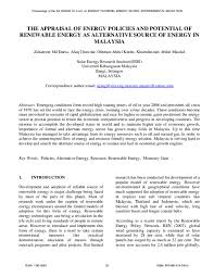 Petinrin j, shaaban m (2015) renewable energy for continuous energy sustainability in malaysia. Pdf The Appraisal Of Energy Policies And Potential Of Renewable Energy As Alternative Source Of Energy In Malaysia Khairul Nizam Abdul Maulud Academia Edu