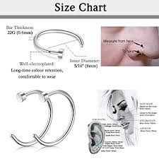 Zolure Nose Piercing 22g Nose Pin Studs 1 5mm 2mm 2 5mm