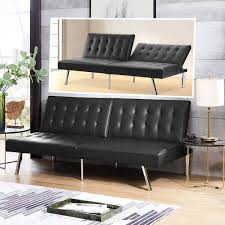 Homestock Black Faux Leather Tufted