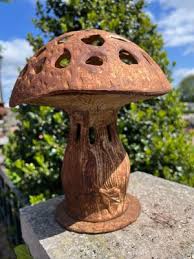 Vintage Mushroom Garden Lantern In Cast