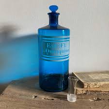 Antique Blue Apothecary Bottle