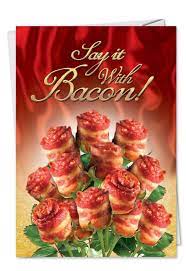 Say It With Bacon Birthday Humor Paper Card