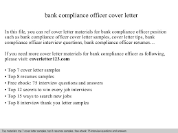 Bank Compliance Officer Cover Letter