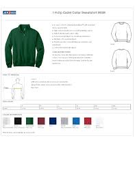 Jerzees 995m 8 Ounce 50 50 Cadet Collar Sweatshirt