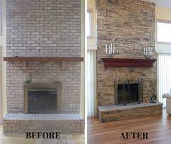 Stone Veneer Fireplace Makeover Our