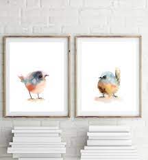 Cute Simple Birds Watercolor Prints 2