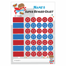 Superhero Reward Chart With Sparkly Stickers
