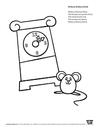 English nursey rhyme, hickory dickory dock , coloring page. Coloring Pages Hickory Dickory Dock Live Speakaboos Worksheets Hickory Dickory Dock Preschool Language Arts Coloring Pages
