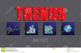 Business Trends Header With Charts And Graphs Icons Stock