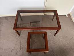 Matching Vintage Glass Top Table