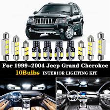 10x Canbus Error Free Led Interior Light Kit Package For 1999 2004 Jeep Grand Cherokee Accessories Map Dome Trunk License Light Signal Lamp Aliexpress
