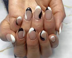7 black white nail art designs