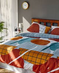 rust ness printed complete bed set