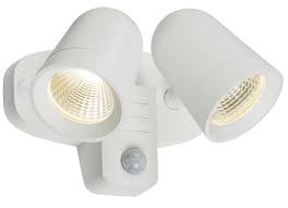 White Outdoor Wall Twin Led Spot Light