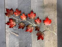 Maple Leaf And Branch Metal Wall