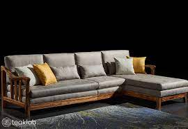 l shaped wooden sofa