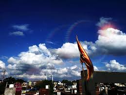 religious flag city cloud hindu