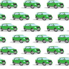 Image Of Green Cars On A White Background