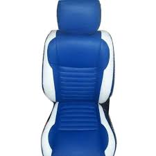 Blue And White Rexine Car Seat Covers