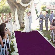 wedding aisle runner rug purple velvet
