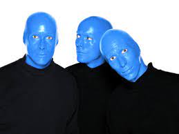 blue man talks makeup and about